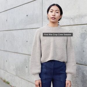 First Rite Crop Crew Sweater Alpaca Wool